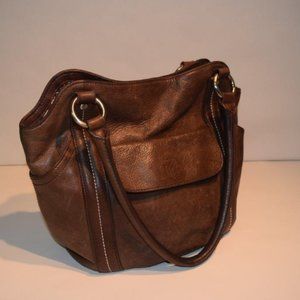 small brown Piazza brand leather tote/shoulder bag